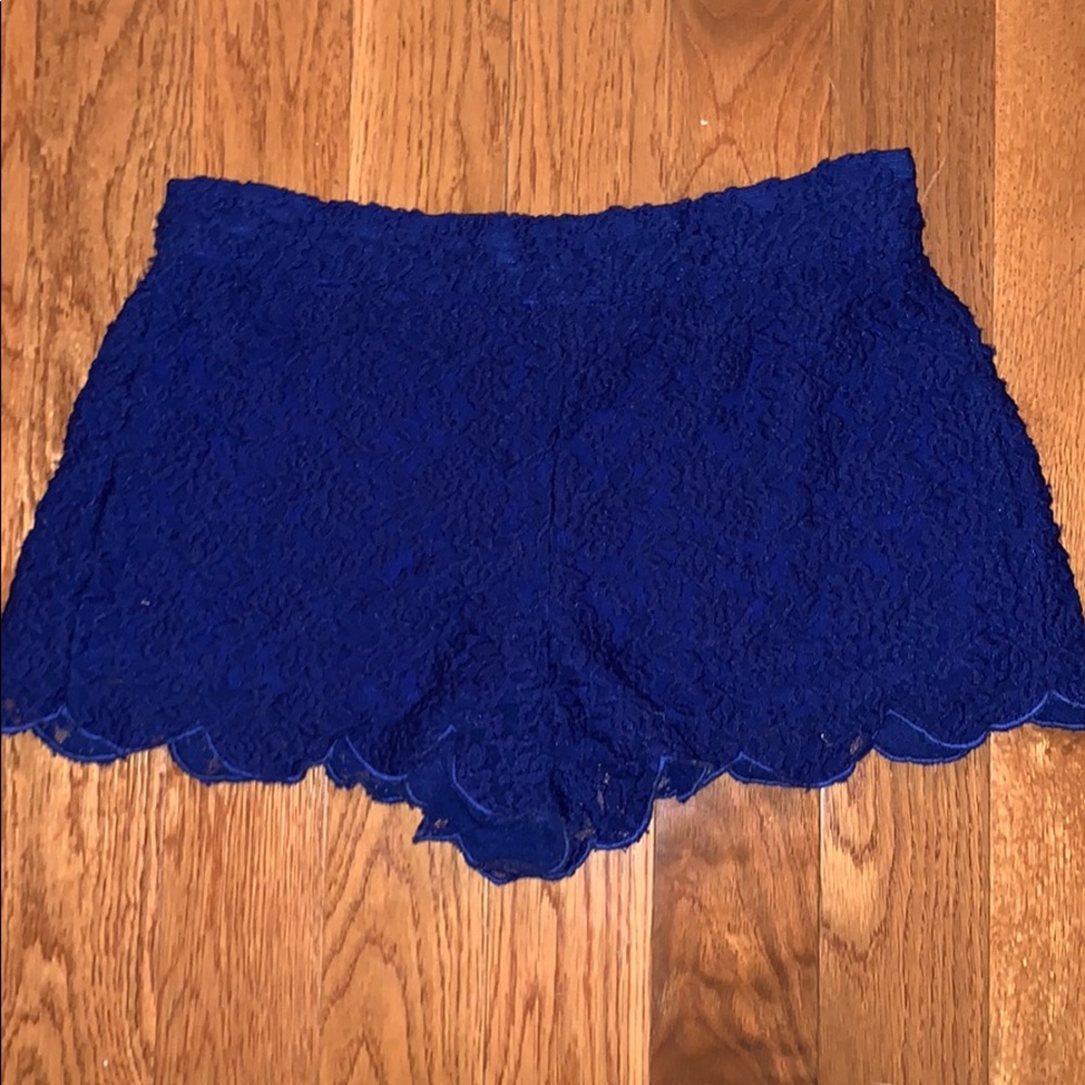Blue Floral Shorts